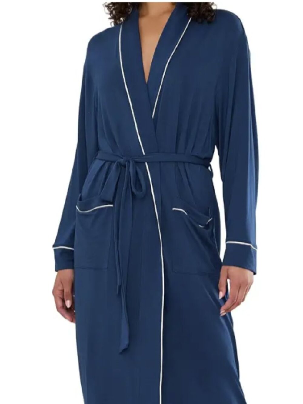 Eberjey Gisele Robe Navy Blue Modal Spandex Buttery Soft, Size S, With Tags